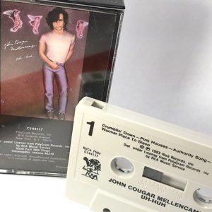 VINTAGE John Cougar Mellencamp Rock Music Uh Huh Cassette Tape 1983 Riva WORKS